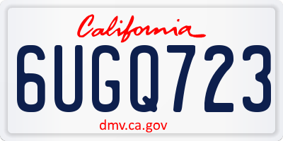 CA license plate 6UGQ723