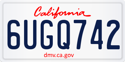 CA license plate 6UGQ742