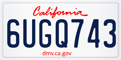 CA license plate 6UGQ743