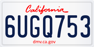 CA license plate 6UGQ753