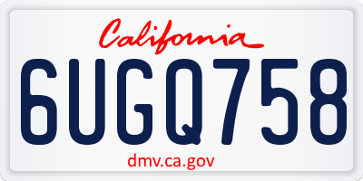 CA license plate 6UGQ758