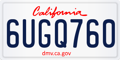 CA license plate 6UGQ760