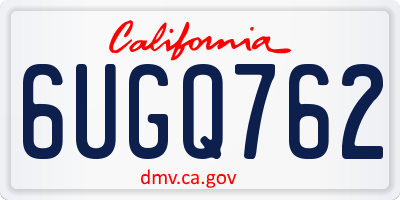 CA license plate 6UGQ762