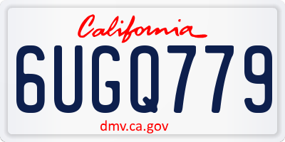 CA license plate 6UGQ779