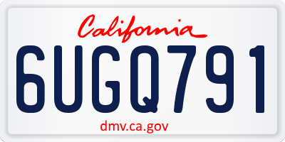 CA license plate 6UGQ791