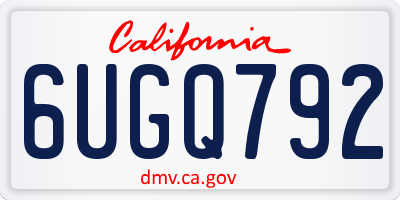 CA license plate 6UGQ792