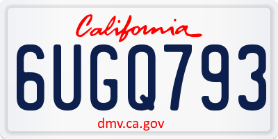 CA license plate 6UGQ793