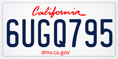 CA license plate 6UGQ795