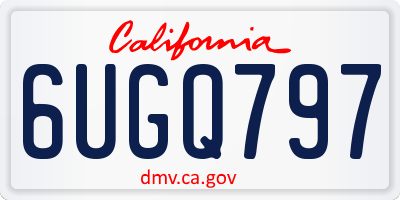 CA license plate 6UGQ797