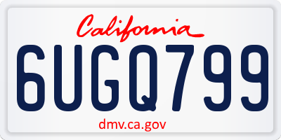 CA license plate 6UGQ799