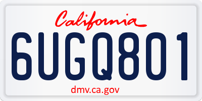 CA license plate 6UGQ801