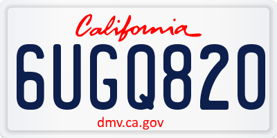 CA license plate 6UGQ820