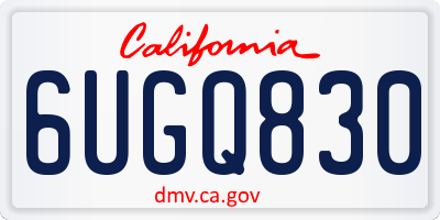CA license plate 6UGQ830