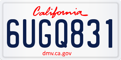 CA license plate 6UGQ831