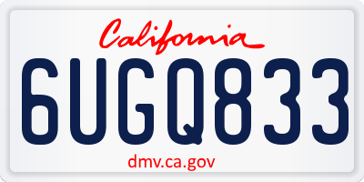 CA license plate 6UGQ833