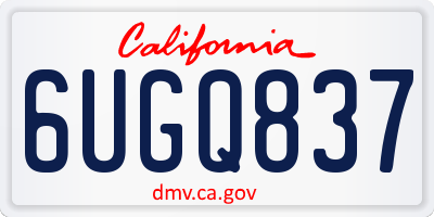 CA license plate 6UGQ837