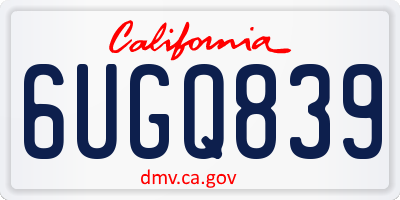 CA license plate 6UGQ839