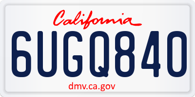 CA license plate 6UGQ840