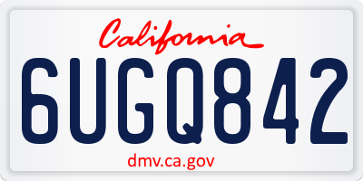 CA license plate 6UGQ842