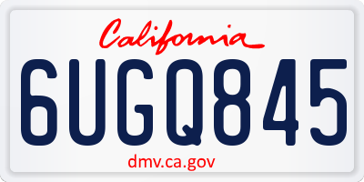 CA license plate 6UGQ845