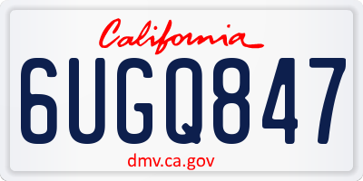 CA license plate 6UGQ847