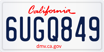 CA license plate 6UGQ849