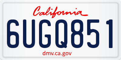 CA license plate 6UGQ851