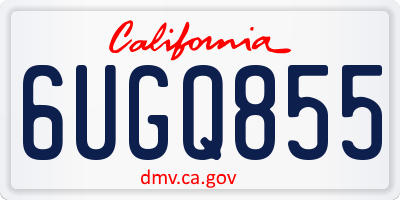 CA license plate 6UGQ855
