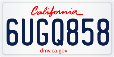 CA license plate 6UGQ858