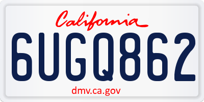 CA license plate 6UGQ862