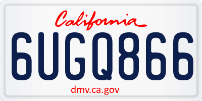 CA license plate 6UGQ866