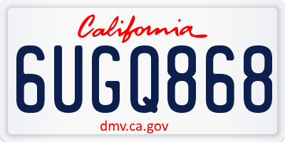 CA license plate 6UGQ868