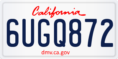 CA license plate 6UGQ872