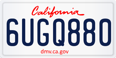 CA license plate 6UGQ880