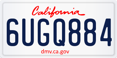 CA license plate 6UGQ884