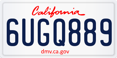 CA license plate 6UGQ889