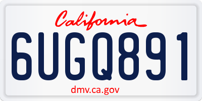CA license plate 6UGQ891