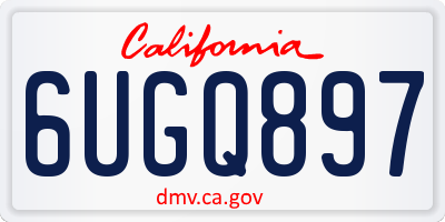 CA license plate 6UGQ897
