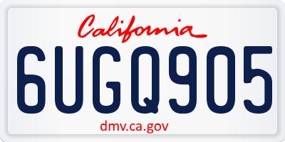 CA license plate 6UGQ905