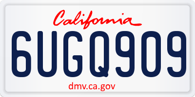 CA license plate 6UGQ909