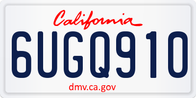 CA license plate 6UGQ910