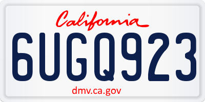 CA license plate 6UGQ923