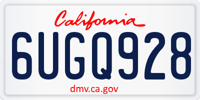 CA license plate 6UGQ928