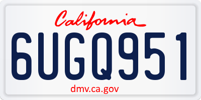 CA license plate 6UGQ951