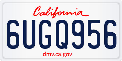 CA license plate 6UGQ956