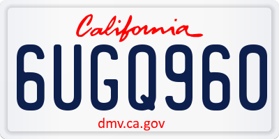 CA license plate 6UGQ960