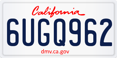CA license plate 6UGQ962