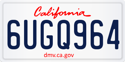 CA license plate 6UGQ964