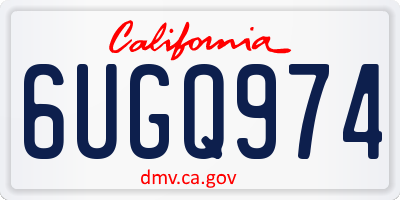 CA license plate 6UGQ974