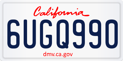 CA license plate 6UGQ990